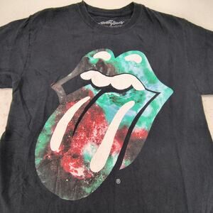 The Rolling Stones Short Sleeve Band Crew Neck T Shirt Mens Size M Black Multi